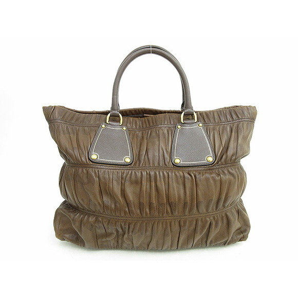Prada Leather Tote Bag Brown - Picture 1 of 12